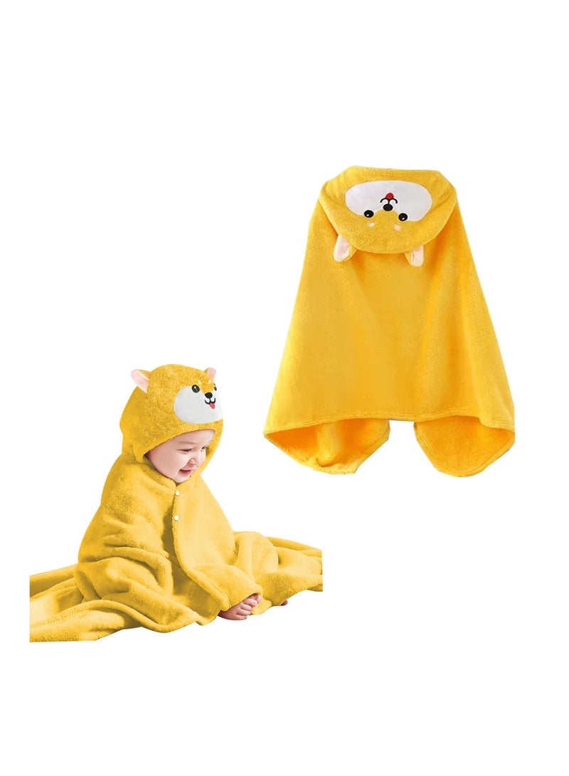 SOLARAE Baby Bath Towel with Hood, 70*140cm Ultra Soft Highly Absorbent Bathrobe Blanket Toddlers Bathrobe, Washcloth Set with Cute Animal Design for Baby Girls Boys 0-3 Years - Image 1