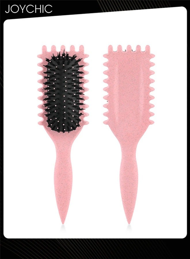 Joychic فرشاة تحديد التجاعيد فرشاة تصفيف خفيفة الوزن محمولة للسفر فرشاة شعر للنساء وردية - Image 2