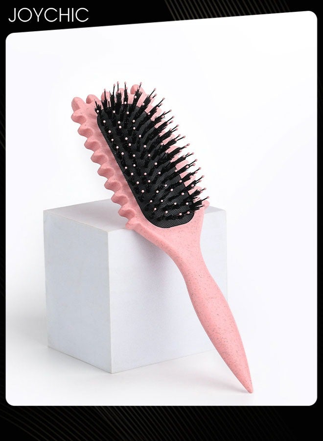 Joychic فرشاة تحديد التجاعيد فرشاة تصفيف خفيفة الوزن محمولة للسفر فرشاة شعر للنساء وردية - Image 3