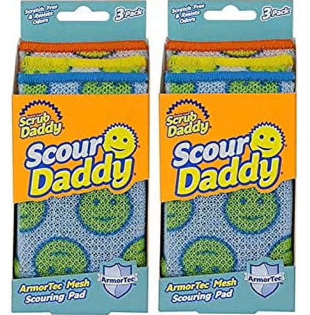 Scrub Daddy Scour Pads - Scour Daddy - Multi-Surface Scouring Pad, Absorbent, Durable, FlexTexture Sponge, Soft in Warm Water, Firm in Cold, Scratch Free, Odor Resistant, Easy to Clean 3ct (Pack of 2) - Image 5