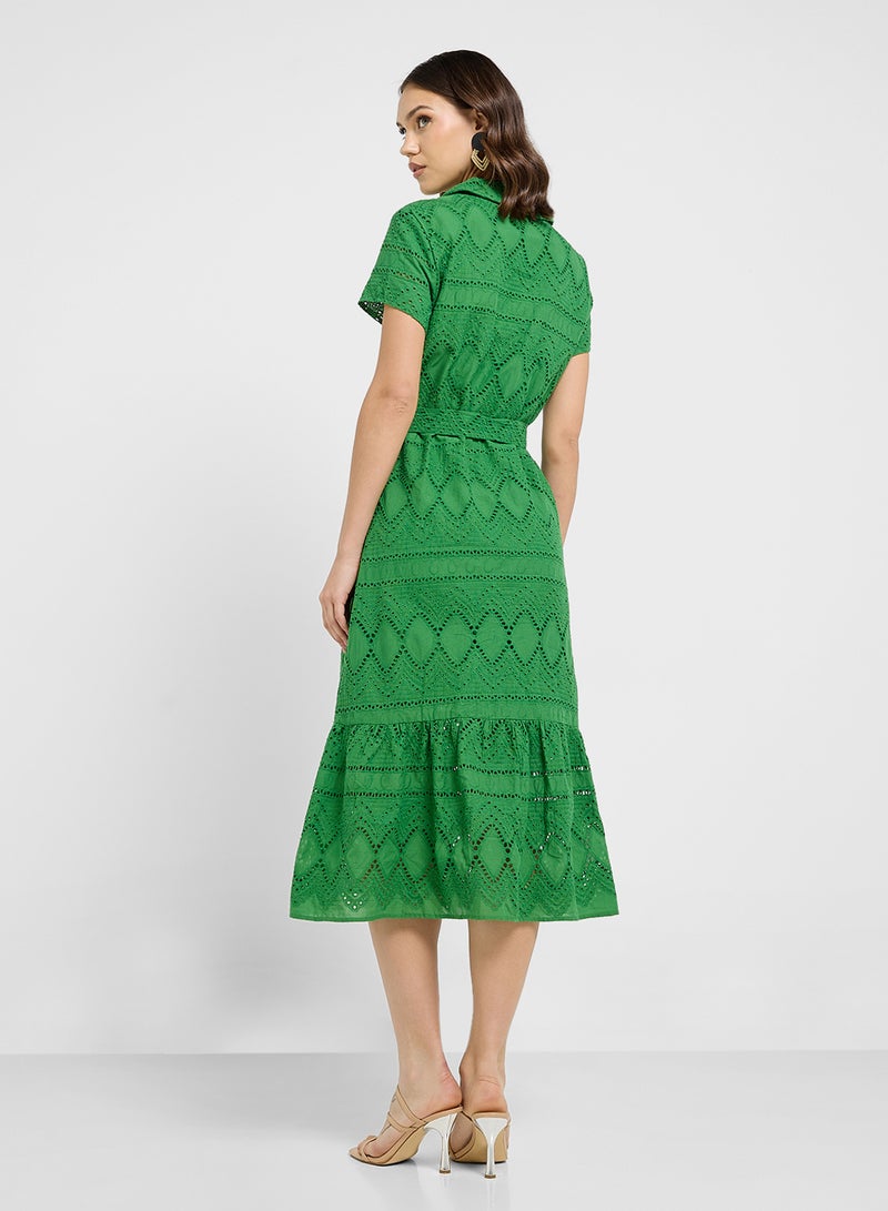 ELLA Schiffli Shirt Dress - Image 2