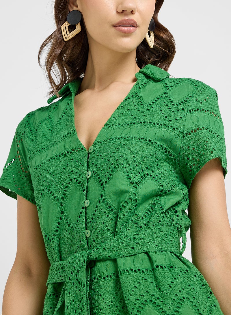 ELLA Schiffli Shirt Dress - Image 3