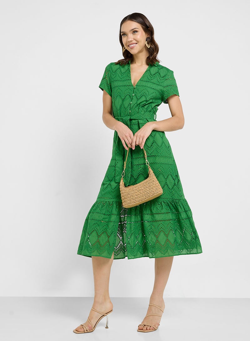 ELLA Schiffli Shirt Dress - Image 4