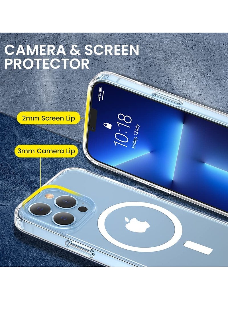 BORTONY - iPhone 13 Pro Max Case Magsafe Case Crystal Clear 6.7 Inch Anti-Yellowing Multi Drop Protection Support Wireless Charging Compatible with Apple iPhone 13 Pro Max - Image 1