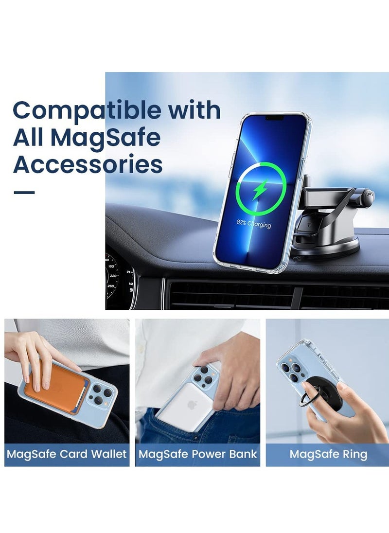 BORTONY - iPhone 13 Pro Max Case Magsafe Case Crystal Clear 6.7 Inch Anti-Yellowing Multi Drop Protection Support Wireless Charging Compatible with Apple iPhone 13 Pro Max - Image 1