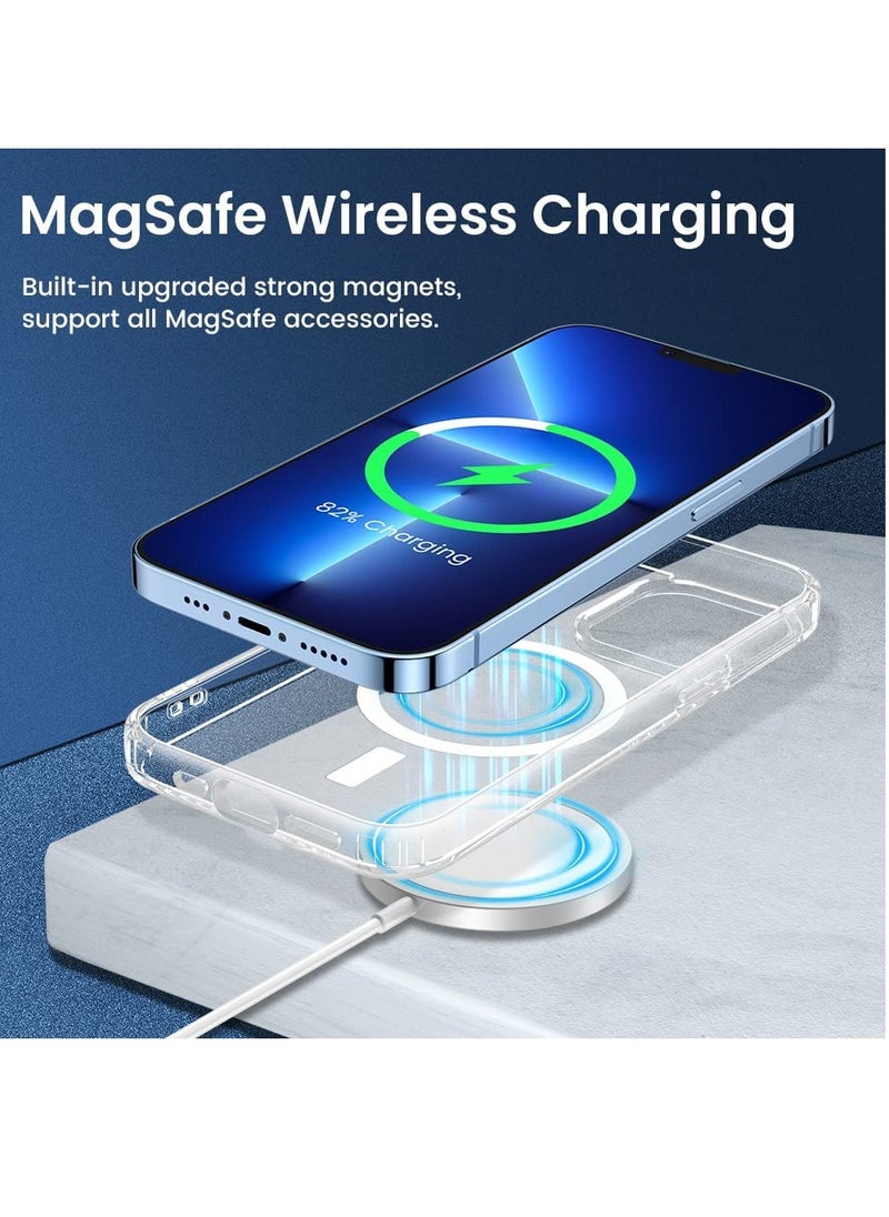 BORTONY - iPhone 13 Pro Max Case Magsafe Case Crystal Clear 6.7 Inch Anti-Yellowing Multi Drop Protection Support Wireless Charging Compatible with Apple iPhone 13 Pro Max - Image 1