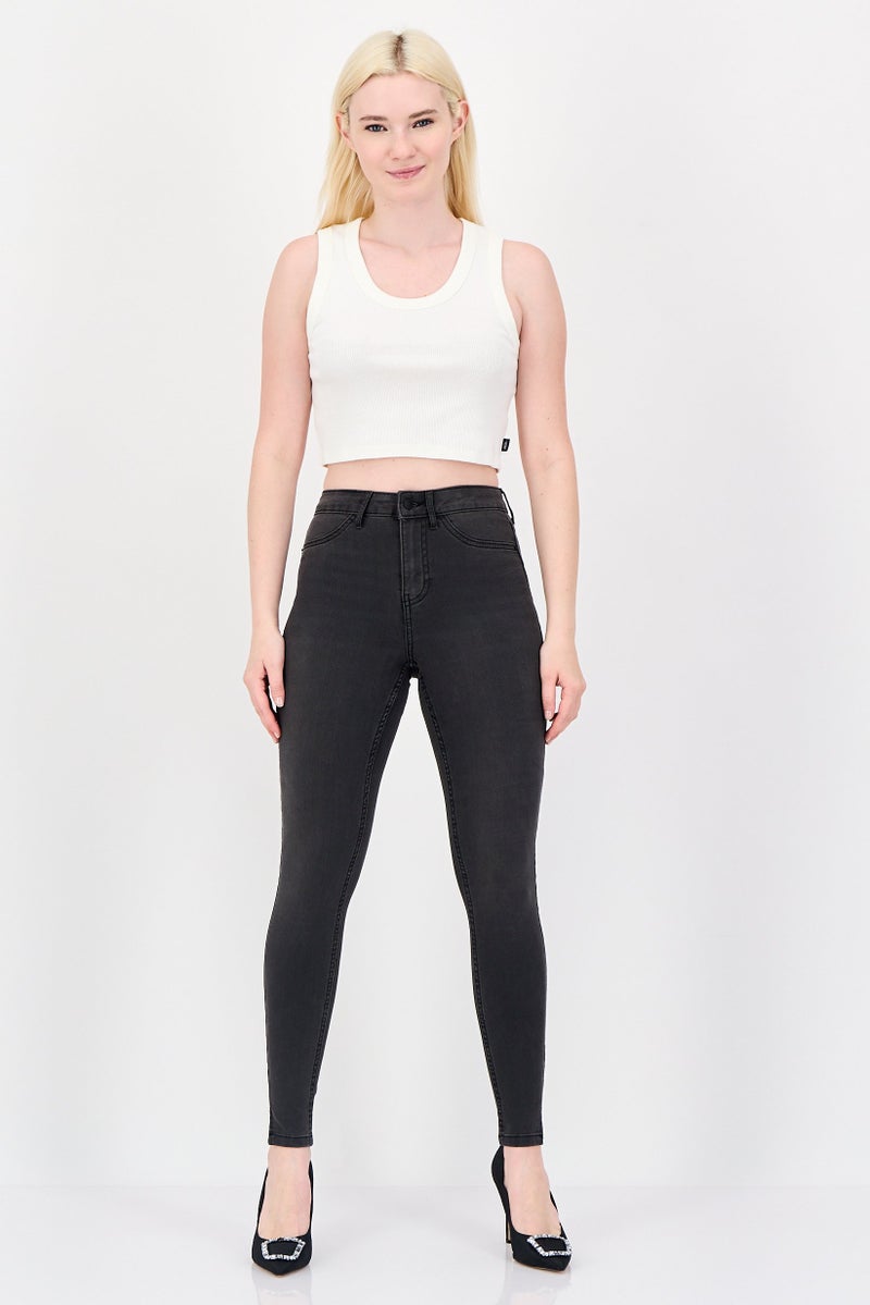 VERO MODA جينز ضيق مغسول قابل للتمدد للنساء من فيرو مودا، أسود - Image 4