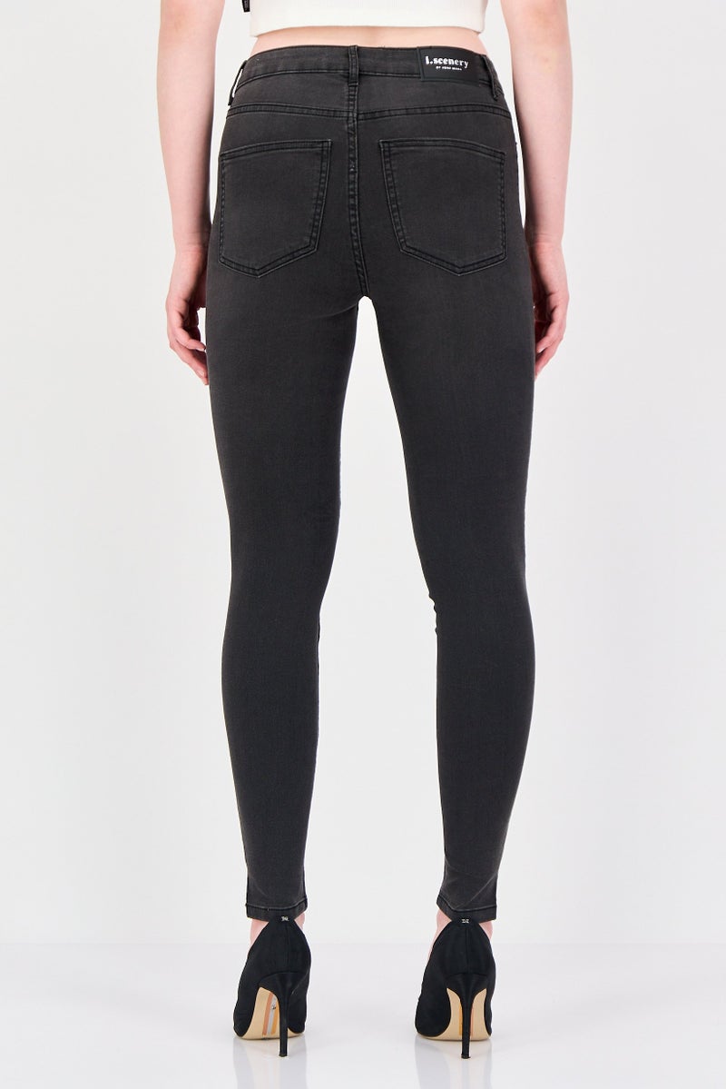 VERO MODA جينز ضيق مغسول قابل للتمدد للنساء من فيرو مودا، أسود - Image 3