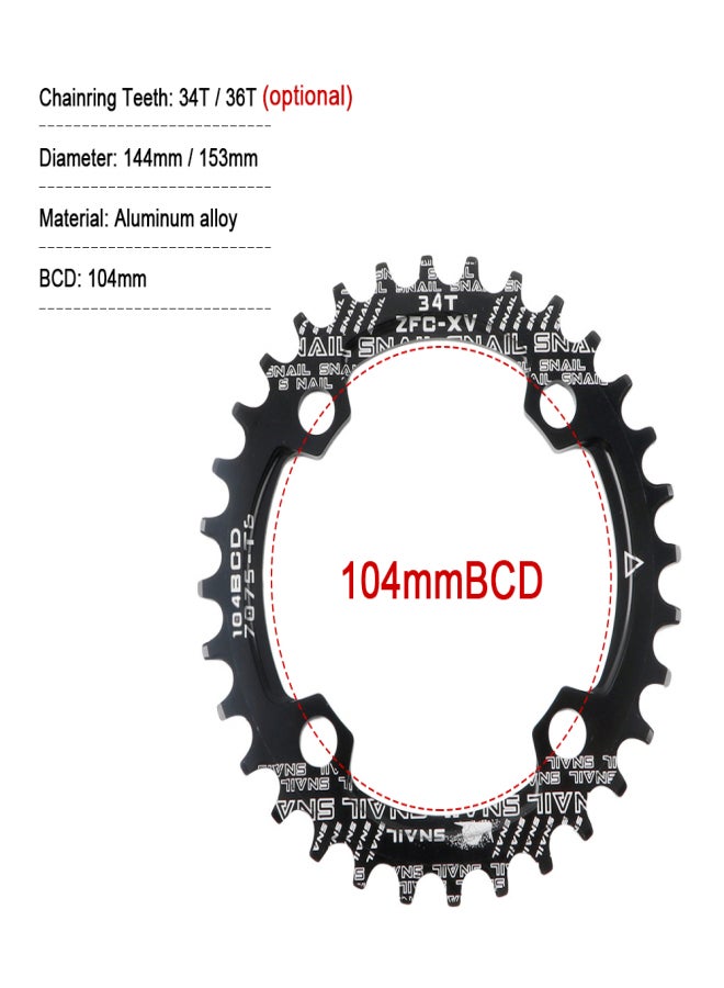 MEROCA Mountain Bike Right Left Square Crank Arms Single Crank Ring Set 170MM 104 BCD Aluminum Alloy  Bike Crankset for 8/9/10/11 Speed - Image 2