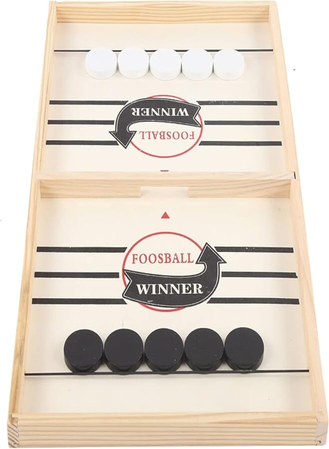 plplaaoo Fast Sling Puck Game,Table Hockey Board Game, Large Size Wooden Table Hockey Board Game, ParentChild Interactive Kids Chess Game, Desktop Battle Board Game, Adults and Kids Family Games