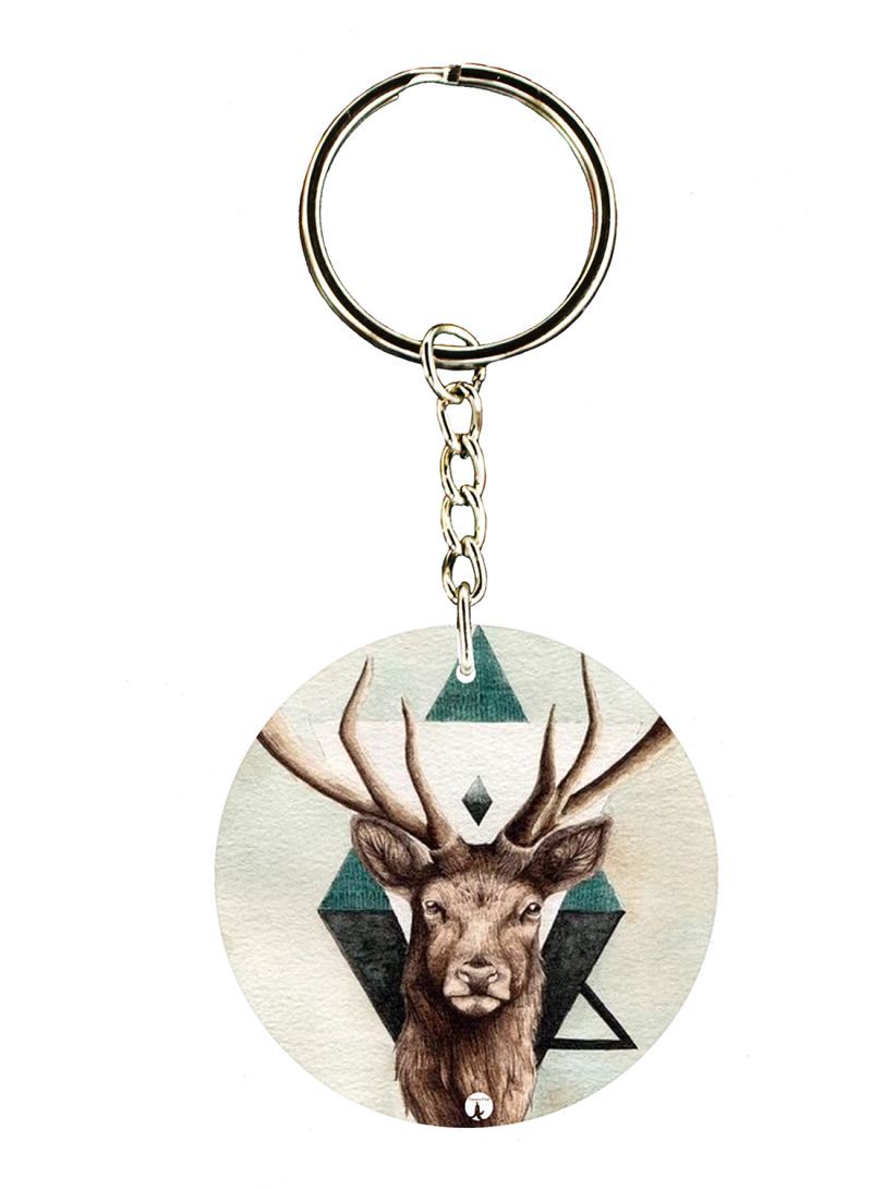 A Deer Double Side Printed Keychain