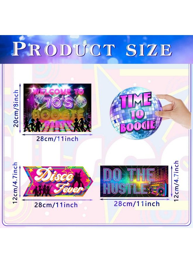 Chinco 20 Pieces 70S Party Sign Disco Party Decorations Funny Disco Decor 1970S Decorations Signs Colorful Dance Party Signs Retro Photo Props For Outdoor Indoor Home Party - Image 3