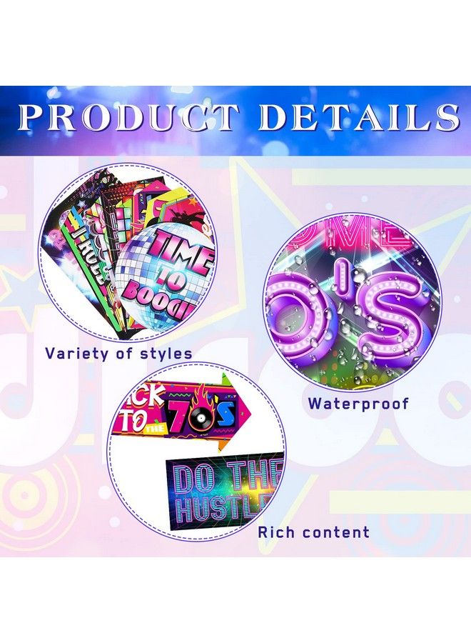 Chinco 20 Pieces 70S Party Sign Disco Party Decorations Funny Disco Decor 1970S Decorations Signs Colorful Dance Party Signs Retro Photo Props For Outdoor Indoor Home Party - Image 4