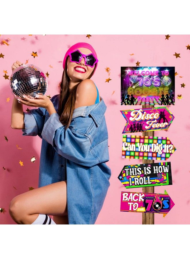 Chinco 20 Pieces 70S Party Sign Disco Party Decorations Funny Disco Decor 1970S Decorations Signs Colorful Dance Party Signs Retro Photo Props For Outdoor Indoor Home Party - Image 5