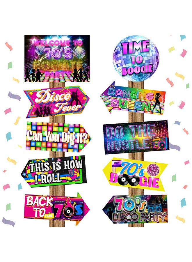 Chinco 20 Pieces 70S Party Sign Disco Party Decorations Funny Disco Decor 1970S Decorations Signs Colorful Dance Party Signs Retro Photo Props For Outdoor Indoor Home Party - Image 2