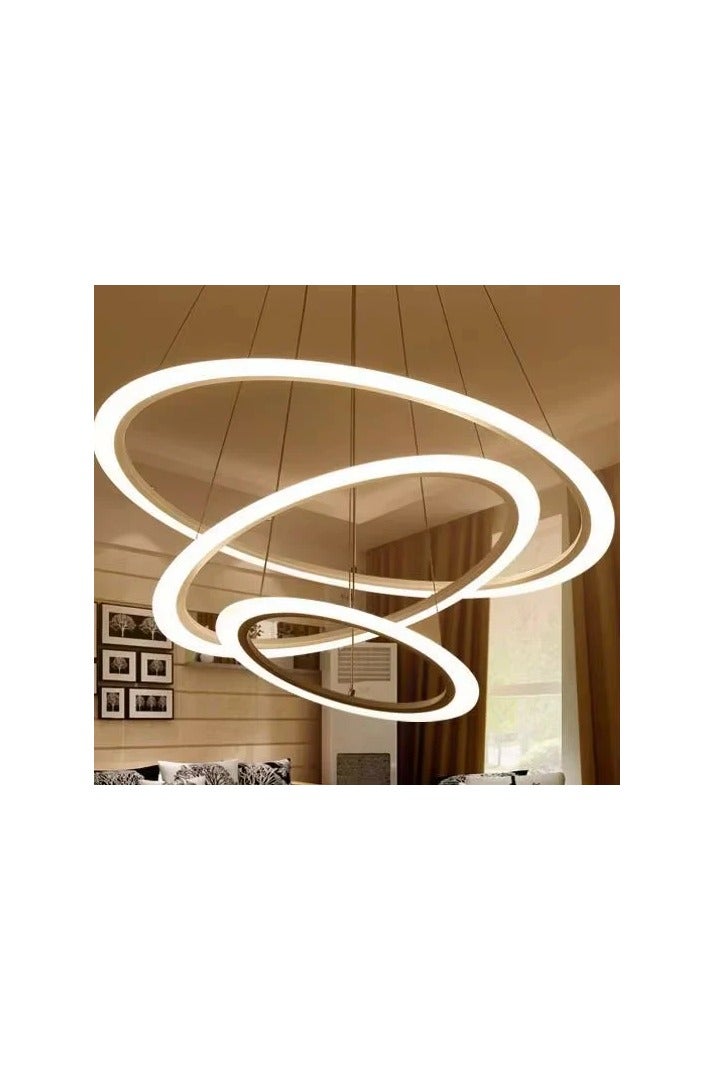 NERFA 🇺🇸 Modern 3-Color LED Chandelier – Sleek White Frame Design - Image 4