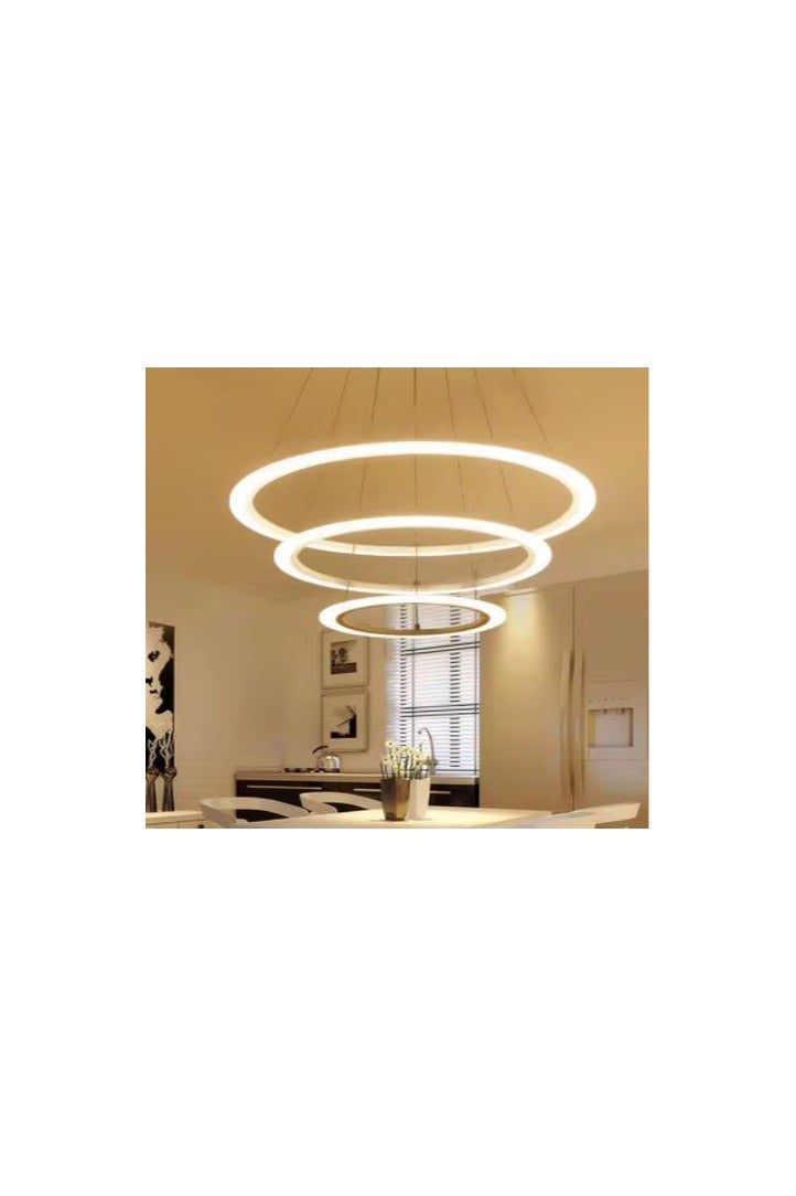 NERFA 🇺🇸 Modern 3-Color LED Chandelier – Sleek White Frame Design - Image 3