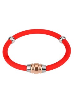 Rose gold - red silicone men's 20.5CM