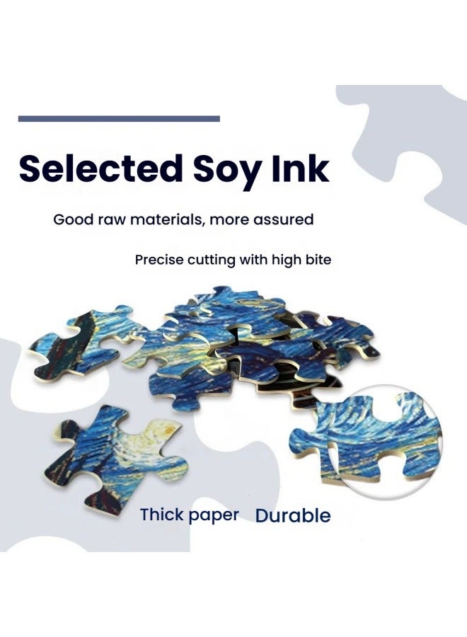 Jigsaw puzzle 1000 pieces of difficult oil painting Van Gogh starry sky landscape adult puzzle paper puzzle toy - Image 3