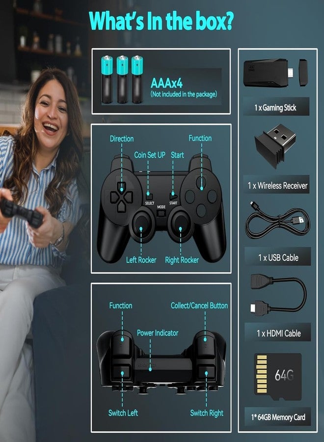 NextTech UHD 4K Console with Retro Built-in Games | Portable Handheld Video Game Console for Kids and Adults (Play HDMI TV Gaming System) - Image 4