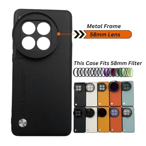 GetZget® Phone Case Compatible with Xiaomi 14 CIVI for 58mm Lens ND Filter Attachable Metal Slot Mobile Cover Accessories Including Lens Protective Cap(Lens Filter Not Included) (Black) - Image 4