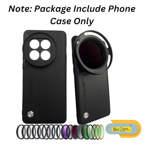 GetZget® Phone Case Compatible with Xiaomi 14 CIVI for 58mm Lens ND Filter Attachable Metal Slot Mobile Cover Accessories Including Lens Protective Cap(Lens Filter Not Included) (Black) - Image 3