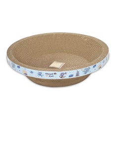 NNC PETS Cat scratch board with round shape, Durable, Recyclable, and Reversible, Cardboard with Catnip, Suitable for small cats, Cat beds for indoor, Grind Claws and Play, Furniture Protection 40cm (Blue)  - Image 1