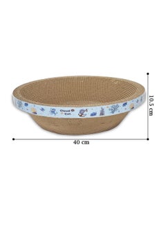 NNC PETS Cat scratch board with round shape, Durable, Recyclable, and Reversible, Cardboard with Catnip, Suitable for small cats, Cat beds for indoor, Grind Claws and Play, Furniture Protection 40cm (Blue)  - Image 2