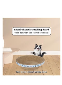 NNC PETS Cat scratch board with round shape, Durable, Recyclable, and Reversible, Cardboard with Catnip, Suitable for small cats, Cat beds for indoor, Grind Claws and Play, Furniture Protection 40cm (Blue)  - Image 4