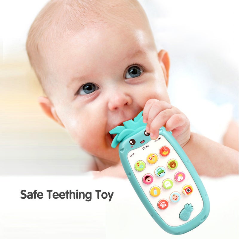 Mobile Phone Toy with Light Music & Sounds Silicone Teether Baby Multifunctional Smartphone Toy for Babies  Infants Toddlers 6 Months + - Image 5