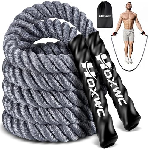 HOXWC Jump Rope, Weighted Jump Rope for Fitness, Heavy Skipping Ropes for Men Women Kids, Home Gym Workout Equipment Set, Suitable for Boxing, Cardio, Training Muscles, Full Body Exercise Weight Loss at Home - Image 1