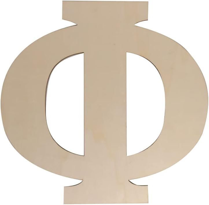Focal20 Wooden Greek Letters, Unfinished 11 Inch Alphabet for DIY Crafts, Wood Letters Wooden Alphabets Letter Craft Pieces for DIY Display Decor (Φ) 12 Inch - Image 1