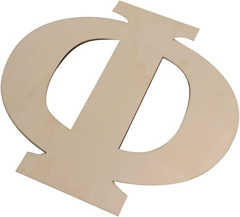 Focal20 Wooden Greek Letters, Unfinished 11 Inch Alphabet for DIY Crafts, Wood Letters Wooden Alphabets Letter Craft Pieces for DIY Display Decor (Φ) 12 Inch - Image 3
