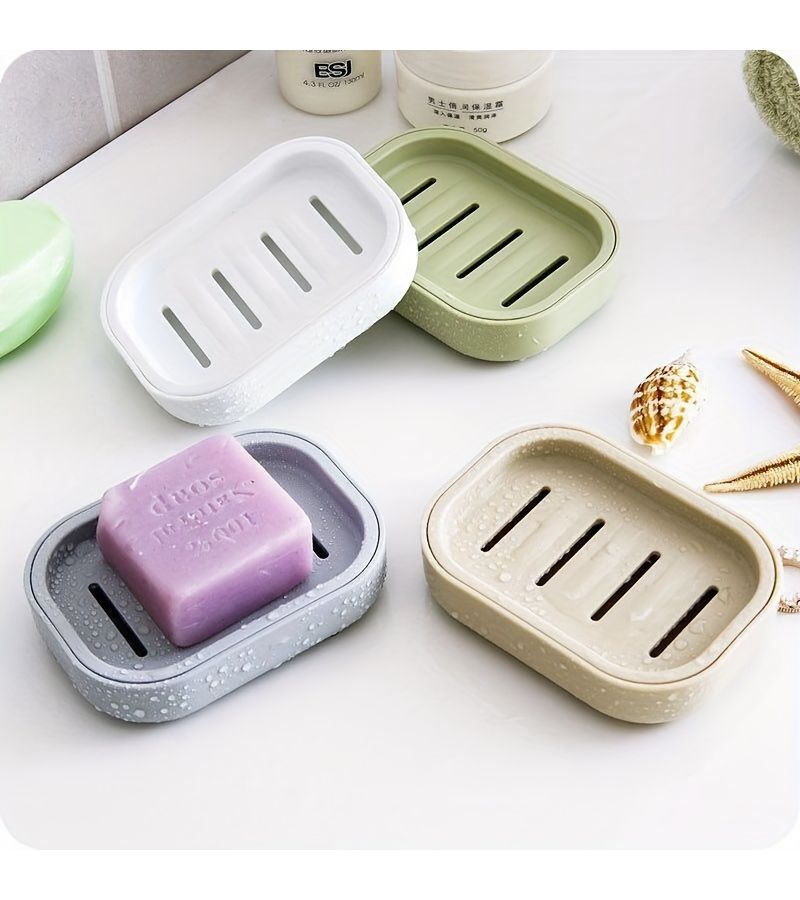 Blue Soap Dish With Automatic Drainage Easy Clean For Bathroom And Kitchen - Image 3