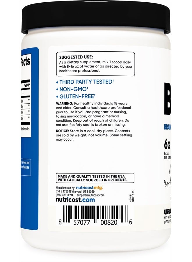 Nutricost نوتريكوست بي سي إيه إيه غير المنكهة، 12.9 أونصة - Image 2