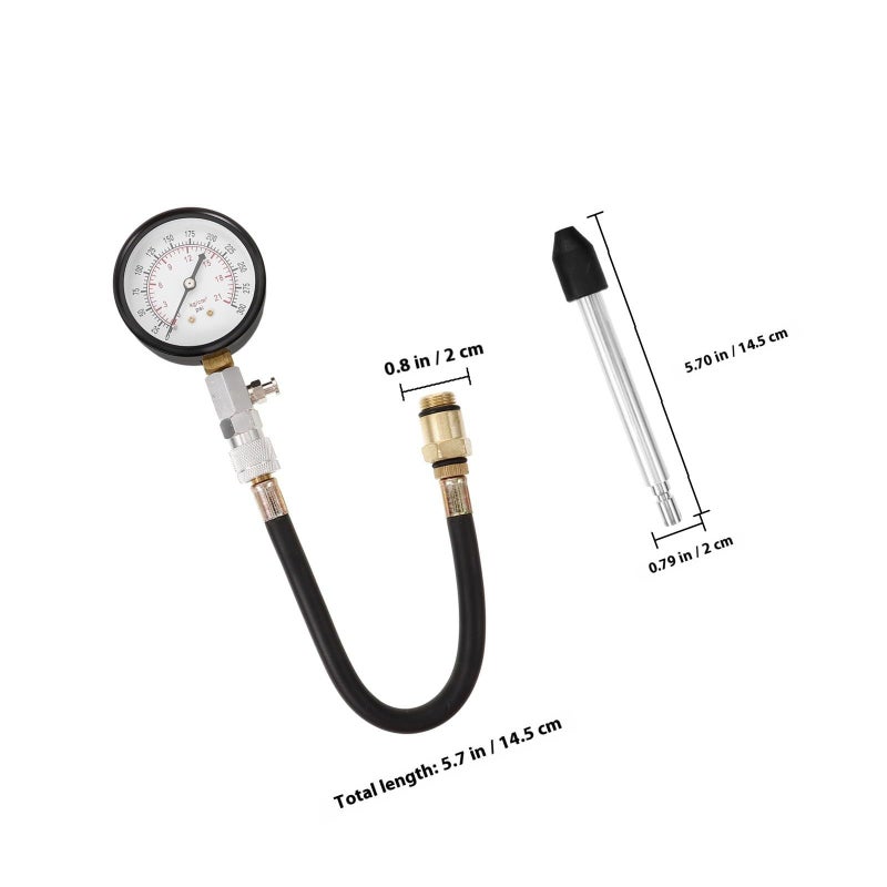 Cylinder Compression Tester Kit 3pcs Engine Pressure Gauge Automotive Tool - Image 3