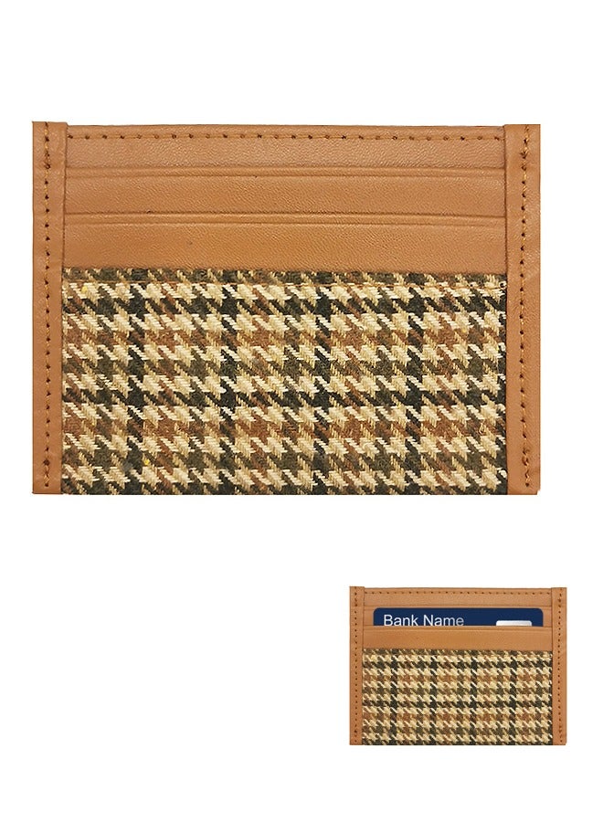 Tartan Pu Leather Passport Clip Pocket Wallet, Multi Functional Travel Thickened Credit Card Holder Wallet, Travel Wallet for Men Women (Brown) - Image 1