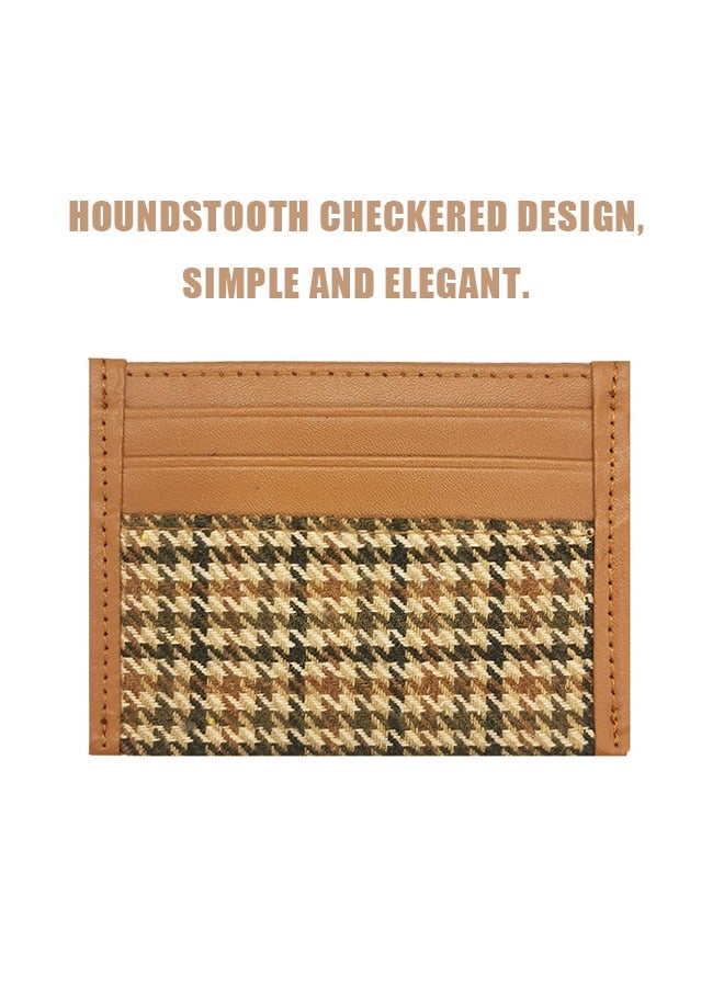 Tartan Pu Leather Passport Clip Pocket Wallet, Multi Functional Travel Thickened Credit Card Holder Wallet, Travel Wallet for Men Women (Brown) - Image 3