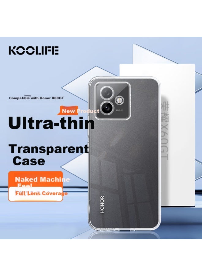 Koolife Protective Case For Honor X60gt, Honor X60gt Phone Case With Full Lens Protection, Simple And Skin-friendly Transparent Soft Shell, Fingerprint-resistant Back Cover