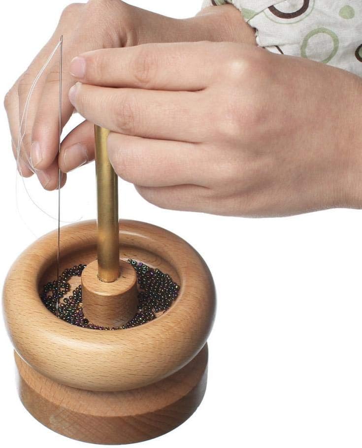 كلاراكو أداة لف الخرز الخشبية، أداة تحميل الخرز، أداة ربط الخرز، مجموعة إبر خرز منحنية، تلتقط الخرز بسرعة، مثالية للخرز الصغير جدًا. - Image 3