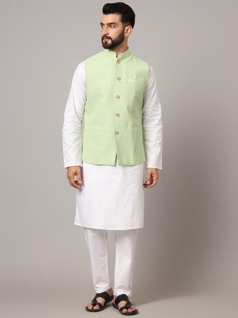 LATEST CHIKAN Men's Nehru Jacket/Waistcoat Sophisticated Ethnic Wear - SARRI-LJ-GR-40 - Image 4