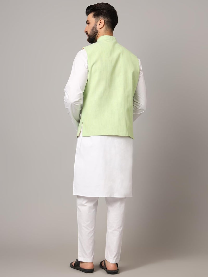 LATEST CHIKAN Men's Nehru Jacket/Waistcoat Sophisticated Ethnic Wear - SARRI-LJ-GR-40 - Image 5