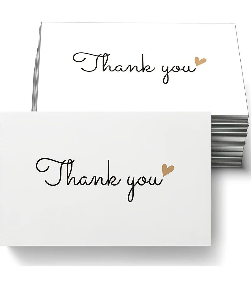 Thank You Cards 100pcs Glossy 3.5x2.1 Inches for Wedding Birthday Business Packaging - Image 3