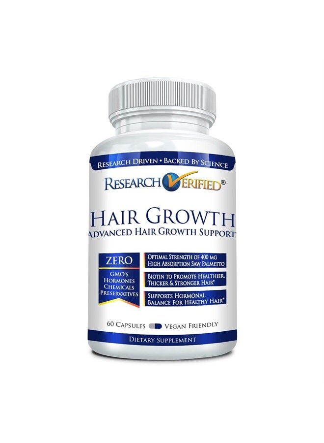 research verified Hair Growth Support - with Biotin, DHT Blockers & Vitamins - Hair Growth and Hair Loss Prevention, 1 Bottle (1 Month Supply) - Image 1