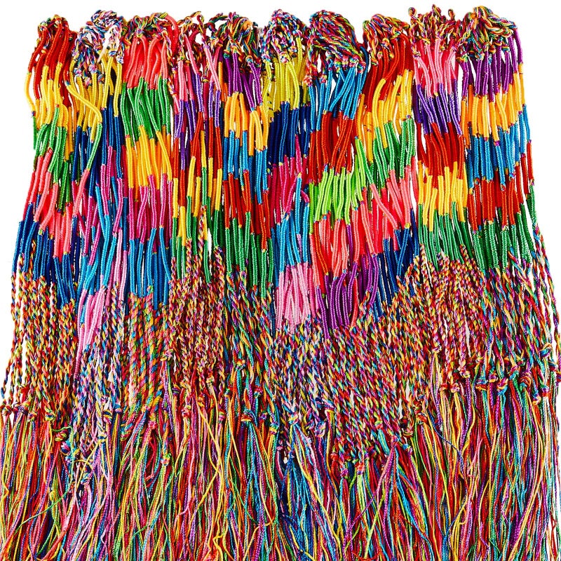 Henoyso 200 Pieces Friendship Bracelets Bulk Handmade Braided String Colorful Braid Friendship Cords Strand Bracelet Party Supply Favors for Birthday GiftsClassic Style - Image 2