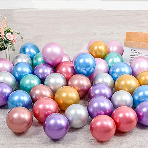 EASUTE 100pcs 10inch Mixed Chrome Metallic Latex Balloons for Birthday Party Bridal Baby Shower Engagement Wedding Party Decorations Mixed 10IN Mixd - Image 1