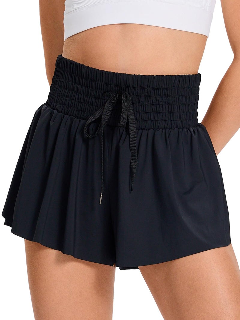 Blaosn Flowy Womens Athletic Shorts High Waisted Gym Yoga Workout Running Butterfly Tennis Sports Active Wear Skorts Skirts with Pockets Spandex Sweat Pants Cute Lounge Trendy Clothes Casual Summer Black 2xl - Image 2