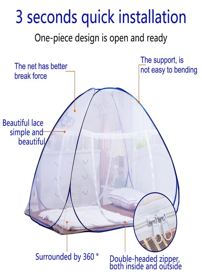 AMMER Pop-Up Mosquito Net Tent for Beds Portable Folding Design with Net Bottom for Baby Adults Trip (79 x71x59 inch) - Image 4