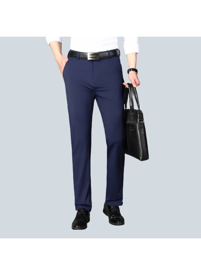 Ayoupang Summer Lightweight Plus Size Ice Silk Business Commute Dress Pants For Men, Elastic Breathable Large Size Work Casual Trousers Long Pants For Chubby People - Image 3