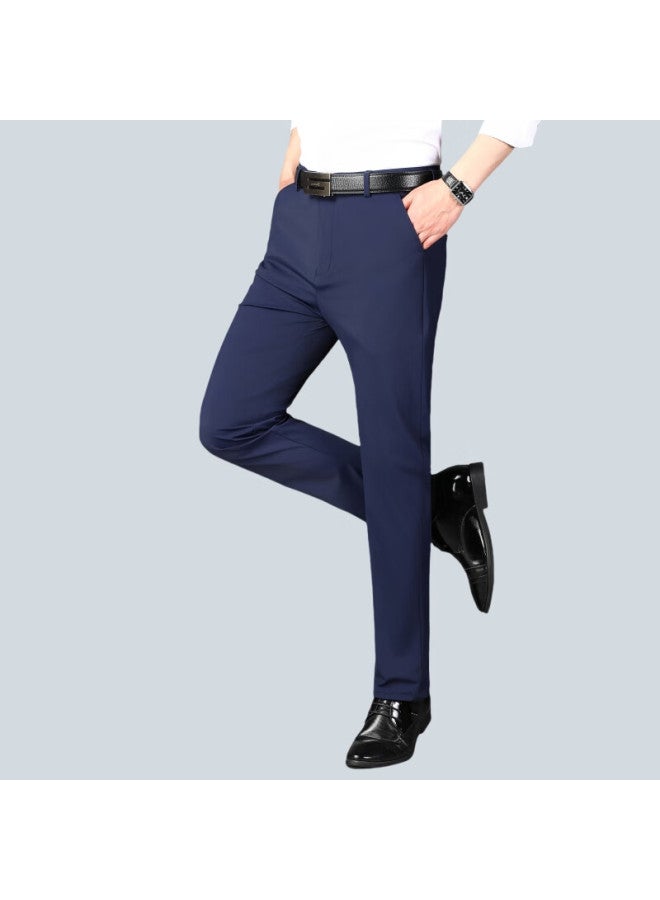 Ayoupang Summer Lightweight Plus Size Ice Silk Business Commute Dress Pants For Men, Elastic Breathable Large Size Work Casual Trousers Long Pants For Chubby People - Image 4